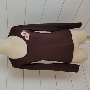 VINTAGE 90s Lucky Brand large brown long sleeve tee shirt